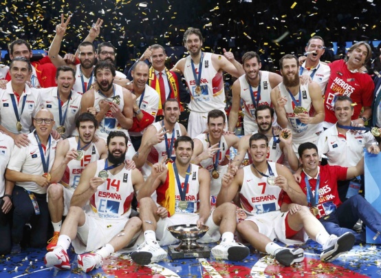 Celebracion victoria España Lituania final Eurobasket